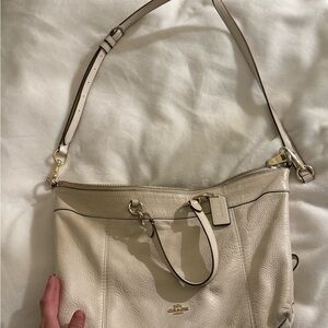 Coach Beige Leather Crossbody Bag